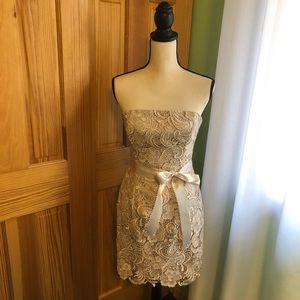 Lace Strapless Cocktail Dress - Adrianna Papell